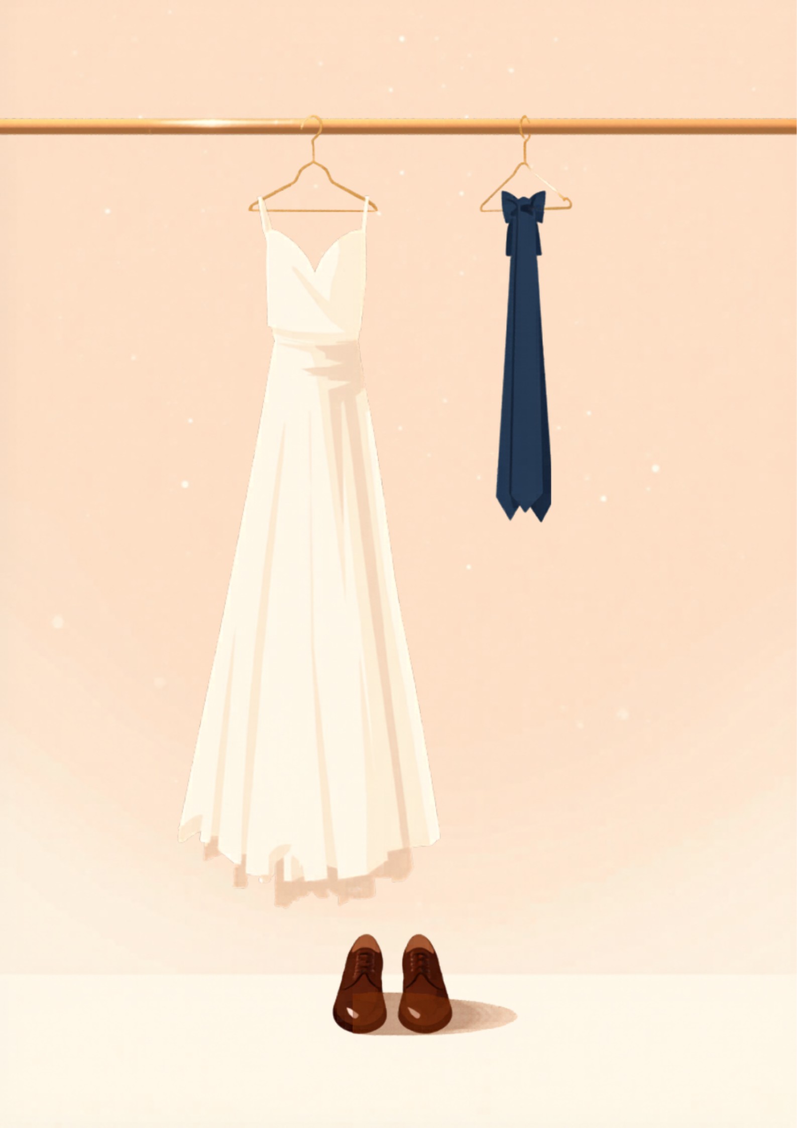 Illustratie van bruiloft dresscode communicatie